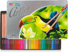 Colorino Artist pastelky drevené, okrúhle, kovový box, výber z variant