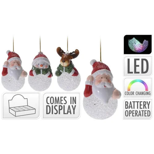 Vianočná figúrka s meniacim sa LED svetlom (3 varianty) na zavesenie