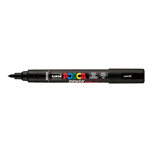 POSCA PC-5BR štetcový popisovač , 1 - 4 mm, čierna