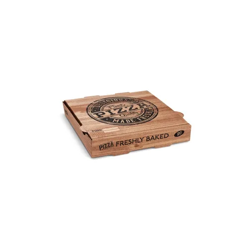 Škatuľa na pizzu (mikrovlnitá lepenka) H4 kraft s potlačou 20 x 20 x 4 cm [100 ks]