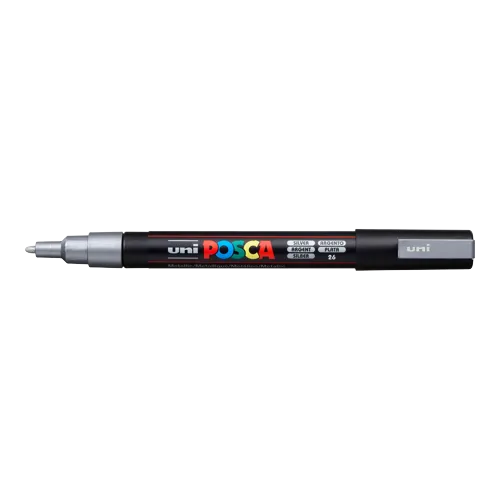 POSCA PC-3M univerzálny akrylový popisovač, 0,9-1,3mm, strieborná