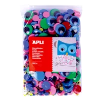 APLI pohyblivé oči okrúhle, Jumbo pack, 600 ks, nelepiace, mix veľkostí a farieb
