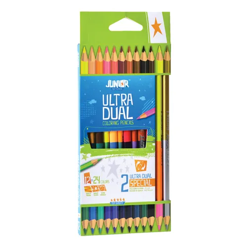 Pastelky JUNIOR dual trojhranné 12 ks