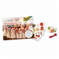 Adventný kalendár vrecúška 10x13cm, vrecovinový motív, sada 49ks