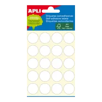 APLI samolepiace etikety, Ø 19 mm, biele