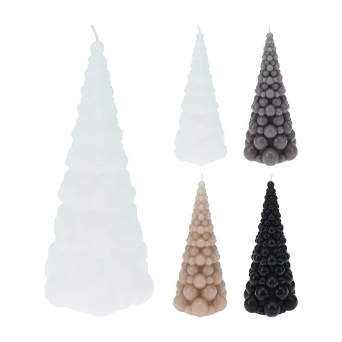Sviečka vianočný stromček 21 cm (biely, hnedý, sivý, čierny)