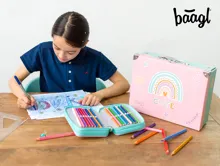 BAAGL Skladací školský kufrík Dúha s kovaním (4)