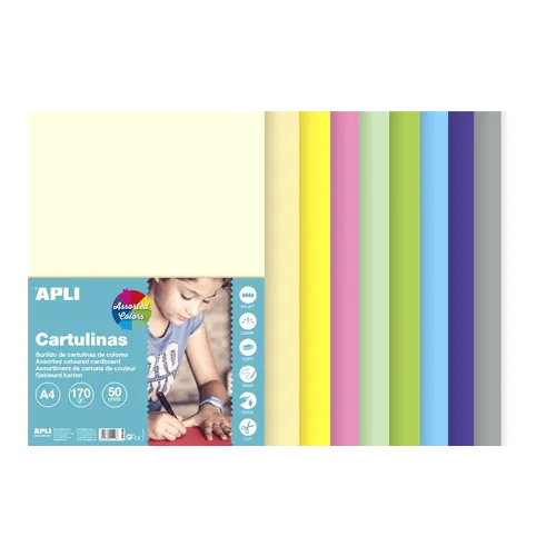 APLI farebný papier, A4, 170 g, mix pastelových farieb