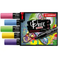 Akrylový popisovač STABILO FREE Acrylic T800C Klinový hrot 4-10 mm - Seaside, sada 5 ks Akrylový popisovač STABILO FREE Acrylic T800C Klinový hrot 4-10 mm - Seaside, sada 5 ks