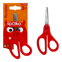 SPOKO nožnice školské, 13 cm, okrúhla špička, s merítkom, mix farieb (2)