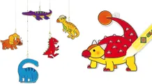 Farby na sklo - Dinosaury 10 farieb 10,5 ml + 12 závesných sklíčok (4)