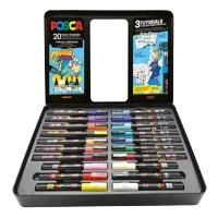 POSCA sada akrylových popisovačov Manga Hero, PC-1M: 6 ks, PC-3M: 7 ks, PC-5M: 7 ks, (2)