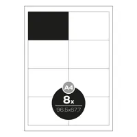 Etikety PRINT A4/100 ks, 96,5x67,7 - 8 etikiet, biele