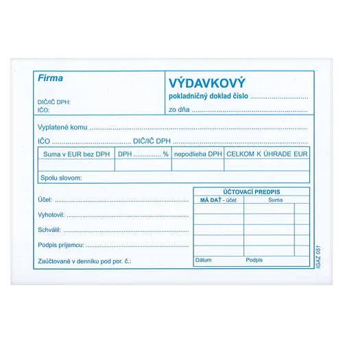 Výdavkový pokl. doklad s DPH A6 (51)