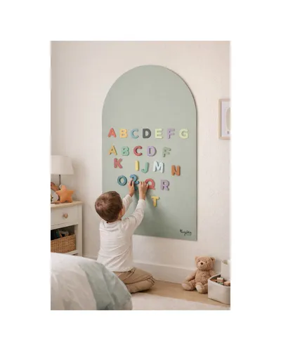 MagneKids Magnetická nástenná tabuľa Oblúk Šalviová zelená 95 x 60 cm