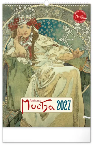 NOTIQUE Nástenný kalendár Alfons Mucha 2027, 33 x 46 cm