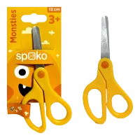 SPOKO nožnice školské, 13 cm, okrúhla špička, s merítkom, mix farieb (1)