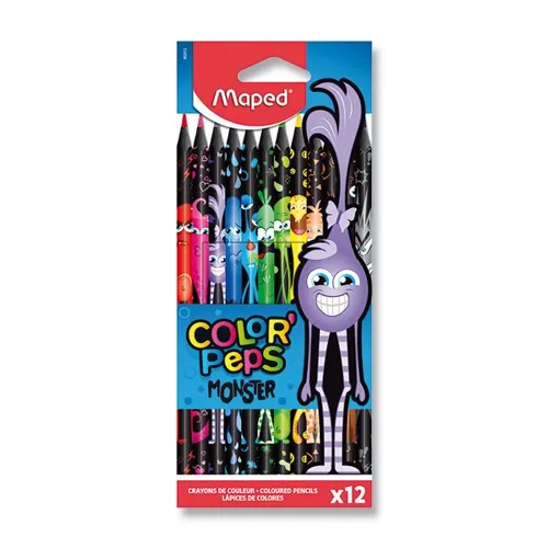 Farebné ceruzky Maped Color'Peps Monster - 12 farieb