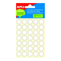 APLI samolepiace etikety, Ø 13 mm, biele