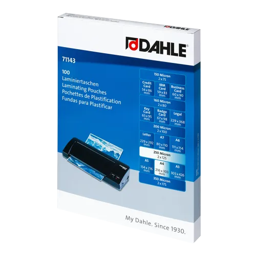 DAHLE laminovacie fólie, A4, 2 x 125 µm, lesklé