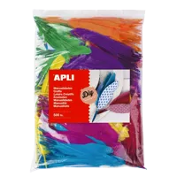 APLI pierka indiánske, Jumbo pack, 500 ks, mix veľkostí a farieb